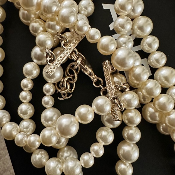 Showstopper Authentic Chanel Triple Pearl long necklace with Box $6500 - Picture 10 of 17